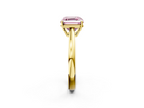 Yellow gold Fancy Pink Asscher  Solitaire Diamond Ring with Split Shank and Four-Prong Setting_39