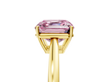 Yellow gold Fancy Pink Asscher  Solitaire Diamond Ring with Split Shank and Four-Prong Setting_42