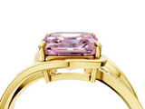 Yellow gold Fancy Pink Asscher  Solitaire Diamond Ring with Split Shank and Prong Setting_4