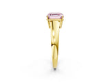 Yellow gold Fancy Pink Asscher  Solitaire Diamond Ring with Tapered Band and Four-Prong Setting_68