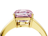 Yellow gold Fancy Pink Asscher  Solitaire Diamond Ring with Tapered Band and Four-Prong Setting_70