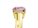 Yellow gold Fancy Pink Asscher  Solitaire Diamond Ring with Tapered Band and Four-Prong Setting_71