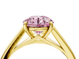 Yellow gold Fancy Pink Asscher  Solitaire Engagement Ring with Four-Prong Setting and Classic Band 4