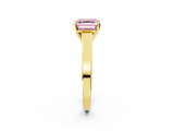 Yellow gold Fancy Pink Asscher  Solitaire Engagement Ring with Four-Prong Setting and Tapered Band_23
