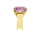 Yellow gold Fancy Pink Asscher  Solitaire Engagement Ring with Four-Prong Setting and Tapered Band_26