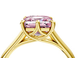 Yellow gold Fancy Pink Asscher  Solitaire Engagement Ring with Six-Prong Setting and Classic Band 4