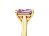 Yellow gold Fancy Pink Asscher  Solitaire Engagement Ring with Six-Prong Setting and Classic Band 5