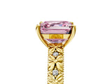 Yellow gold Fancy Pink Asscher  Solitaire Floral Milgrain Engagement Ring_37