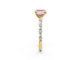 Yellow gold Fancy Pink Asscher  Solitaire Marquise Side Stone Prong Setting Ring_20