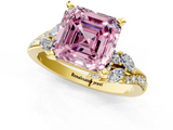 Yellow gold Fancy Pink Asscher  Solitaire Marquise Twist Band with Six-Prong Setting_1