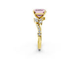 Yellow gold Fancy Pink Asscher  Solitaire Marquise Twist Band with Six-Prong Setting_2