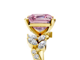 Yellow gold Fancy Pink Asscher  Solitaire Marquise Twist Band with Six-Prong Setting_5