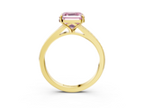 Yellow gold Fancy Pink Asscher  Solitaire Pavé Band with Four-Prong Setting_20