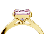 Yellow gold Fancy Pink Asscher  Solitaire Pavé Band with Four-Prong Setting_21
