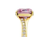 Yellow gold Fancy Pink Asscher  Solitaire Pavé Band with Four-Prong Setting_22