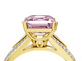 Yellow gold Fancy Pink Asscher  Solitaire Pave Split Shank Engagement Ring with Six-Prong Setting_21
