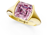 Yellow gold Fancy Pink Asscher  Solitaire Tension Set Diamond Ring_38