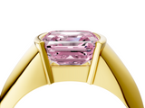 Yellow gold Fancy Pink Asscher  Solitaire Tension Set Diamond Ring_41