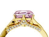 Yellow gold Fancy Pink Asscher  Solitaire Twist Band Six-Prong Setting 5