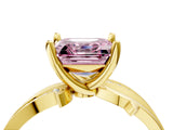 Yellow gold Fancy Pink Asscher  Solitaire Twist Band with Pavé Accents and Four-Prong Setting_24