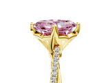 Yellow gold Fancy Pink Asscher  Solitaire Twist Band with Pavé Diamonds and Four-Prong Setting_102