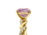 Yellow gold Fancy Pink Asscher  Solitaire Twisted Band with Pavé Accents and Four-Prong Setting_25