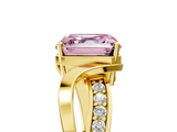 Yellow gold Fancy Pink Asscher  Solitaire Twisted Band with Prong Setting_26