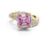 Yellow gold Fancy Pink Asscher  Solitaire with Pavé Twist Band and Four-Prong Setting_17