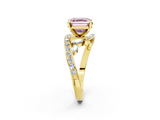 Yellow gold Fancy Pink Asscher  Solitaire with Pavé Twist Band and Four-Prong Setting_19