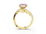 Yellow gold Fancy Pink Asscher  Solitaire with Pavé Twist Band and Four-Prong Setting_20