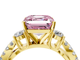 Yellow gold Fancy Pink Asscher  Three-Stone Diamond Ring with Pavé Split Shank and Four-Prong Setting_21