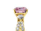 Yellow gold Fancy Pink Asscher  Three-Stone Diamond Ring with Pavé Split Shank and Four-Prong Setting_22