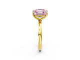 Yellow gold Fancy Pink Asscher  and Emerald Cut Toi Moi Ring with Prong Setting_48