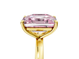 Yellow gold Fancy Pink Asscher  and Emerald Cut Toi Moi Ring with Prong Setting_51