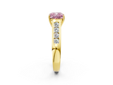 Yellow gold Fancy Pink Cushion  Brilliant Channel-Set Solitaire Ring with Four-Prong Setting_39