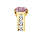 Yellow gold Fancy Pink Cushion  Brilliant Channel-Set Solitaire Ring with Four-Prong Setting_42