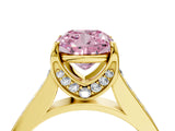 Yellow gold Fancy Pink Cushion  Brilliant Cut Diamond Engagement Ring with Pavé Band and Four-Prong Setting_53