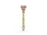 Yellow gold Fancy Pink Cushion  Brilliant Pavé Band Solitaire with Four-Prong Setting_39