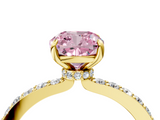 Yellow gold Fancy Pink Cushion  Brilliant Pavé Band Solitaire with Four-Prong Setting_41