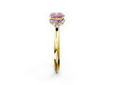 Yellow gold Fancy Pink Cushion  Brilliant Solitaire Engagement Ring with Six-Prong Setting and Classic Band_22