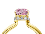 Yellow gold Fancy Pink Cushion  Brilliant Solitaire Engagement Ring with Six-Prong Setting and Classic Band_24