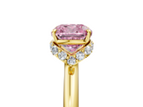 Yellow gold Fancy Pink Cushion  Brilliant Solitaire Engagement Ring with Six-Prong Setting and Classic Band_25