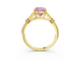 Yellow gold Fancy Pink Cushion  Brilliant Solitaire with Pave Band and Four-Prong Setting_23