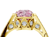 Yellow gold Fancy Pink Cushion  Cut Cathedral Pave Diamond Engagement Ring with Six-Prong Setting_37