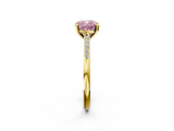 Yellow gold Fancy Pink Cushion  Cut Channel Set Solitaire Engagement Ring with Four-Prong Setting_163