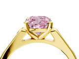 Yellow gold Fancy Pink Cushion  Cut Channel Set Solitaire Engagement Ring with Four-Prong Setting_165