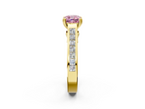 Yellow gold Fancy Pink Cushion  Cut Channel Set Solitaire Engagement Ring with Prong Setting_22