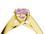 Yellow gold Fancy Pink Cushion Cut Cut Channel Set Solitaire Ring with Four-Prong Setting_4