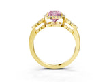 Yellow gold Fancy Pink Cushion Cut Cut Halo Diamond Infinity Band with Four-Prong Setting_3