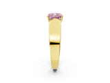 Yellow gold Fancy Pink Cushion Cut Diamond Channel Set Solitaire Ring with Four-Prong Setting_14